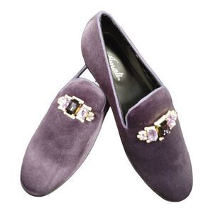 MEN'S AMALI VELVET SLIP ON LOAFER WITH JEWELED BIT & MATCHING PIPING. FABIO O58
